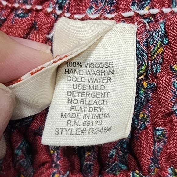 RAGA Avah Paisley Wine Front Pockets Off the Shoulder Jumpsuit Size M NWT - Picture 8 of 10